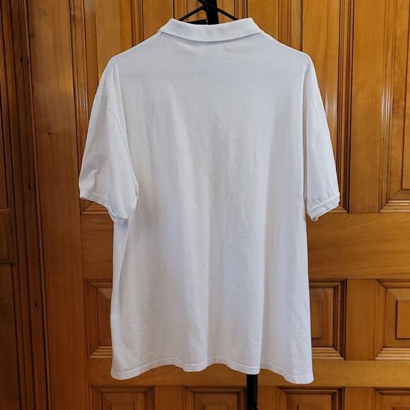 Vintage The Sporting Tennis Polo Shirt White Embroidered Crest Made in USA SZ L - Picture 2 of 11